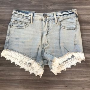 High wasted Free People light wash shorts